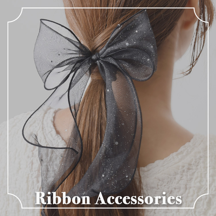 オーガンジー リボン ヘアゴム ポップメロディ 再販多数】ふわふわオーガンジーリボンヘアゴム キッズ ヘア