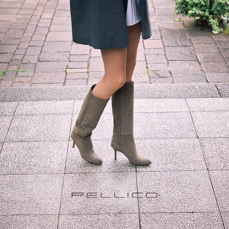 METRO ロングブーツ 8.0cm TAUPE（ブーツ）｜PELLICO（ペリーコ）の