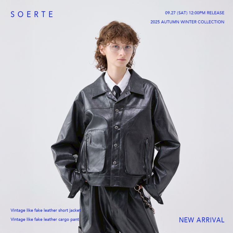 soerte ヴィンテージライクミリタリージャケット Vintage like military short jacket ( fake leather