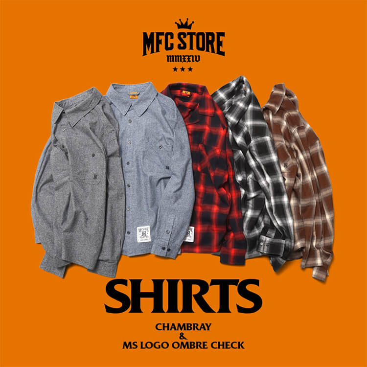 MFC STORE�i�G���G�t�V�[�X�g�A�[�j�̃V���b�v�j���[�X�u�yNEW�zMFC STORE ORIGINAL CHAMBRAY �� OMBRE CHECK SHIRTS�v