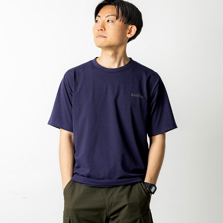 narifuri ナリフリ　6部丈　メッシュ　Tシャツ　パネル切り替え マルチテックメッシュ切替Tシャツ｜narifuri オンラインストア