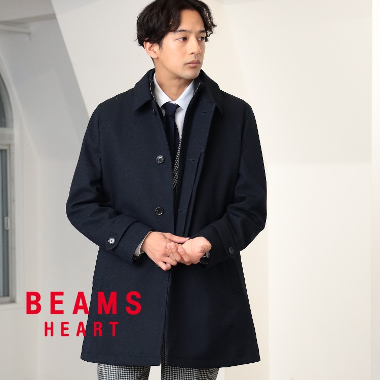 セール】BEAMS HEART / ウールメルトン ステンカラーコート 23AW