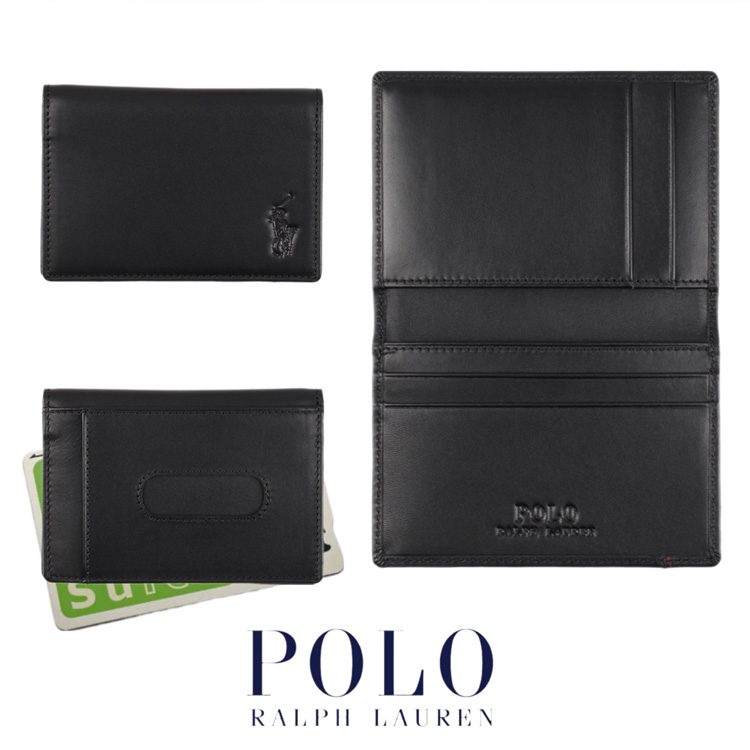 POLO RALPH LAUREN パスケース付き財布 未使用級 箱付き カーフレザー IDパス/カードケース（パスケース）｜POLO RALPH LAUREN