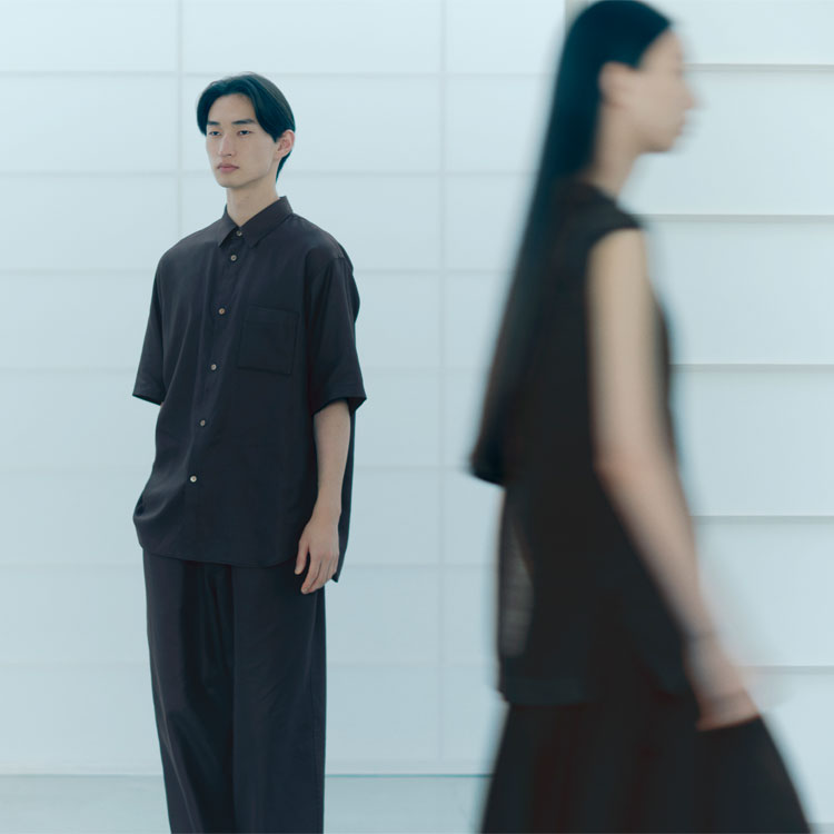 MUJI Labo〕紳士 和紙混ドビー織り 半袖シャツ（シャツ/ブラウス