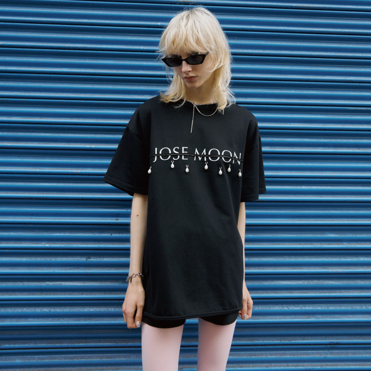 ジョゼムーン MINIMUM LOGO TSHIRT2 ブラック MINIMUM LOGO TSHIRT2/ミニマムロゴTシャツ（Tシャツ/カットソー