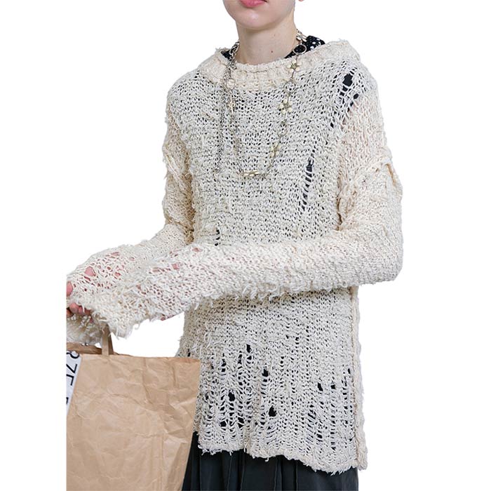 セール】Wide Knit Top and Scarf（ニット/セーター）｜PERVERZE