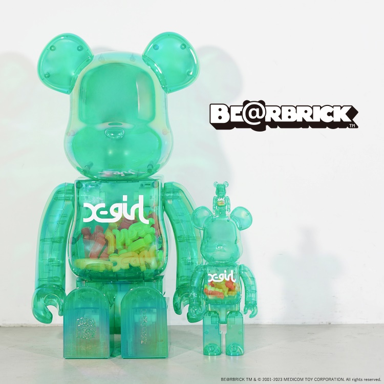 BE@RBRICK X-girl CLEAR GREEN 100% & 400%（フィギュア）｜X-girl