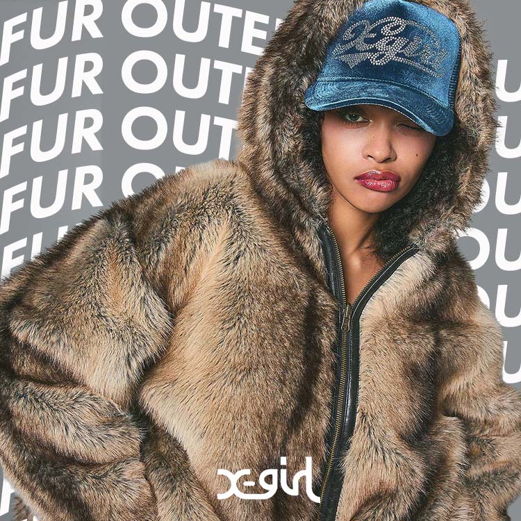ジャケット・アウター X girl FAUX FUR CONVERTIBLE JACKET X-girl（エックスガール）の「FAUX FUR CONVERTIBLE JACKET