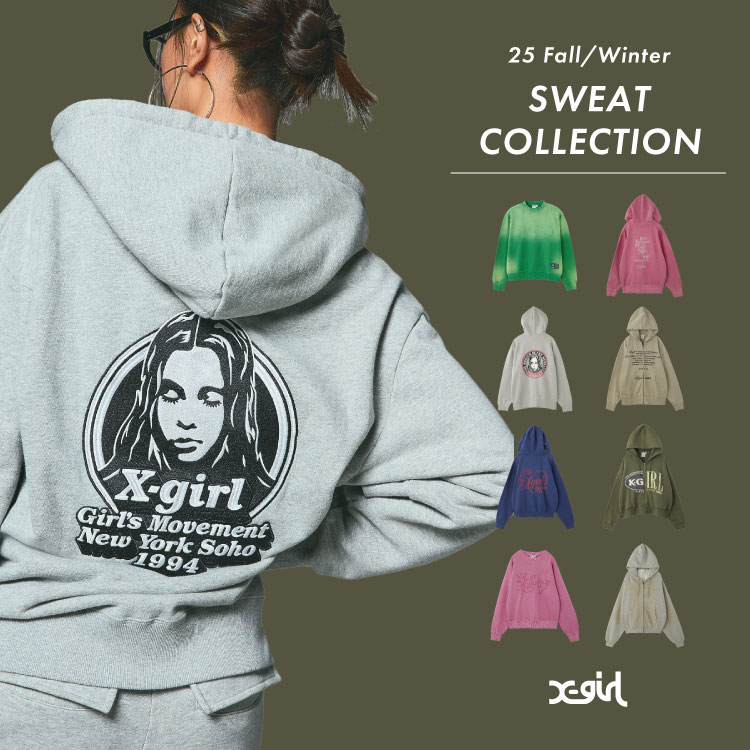 MIX LOGO & FACE FADED ZIP UP SWEAT HOODIE（パーカー）｜X