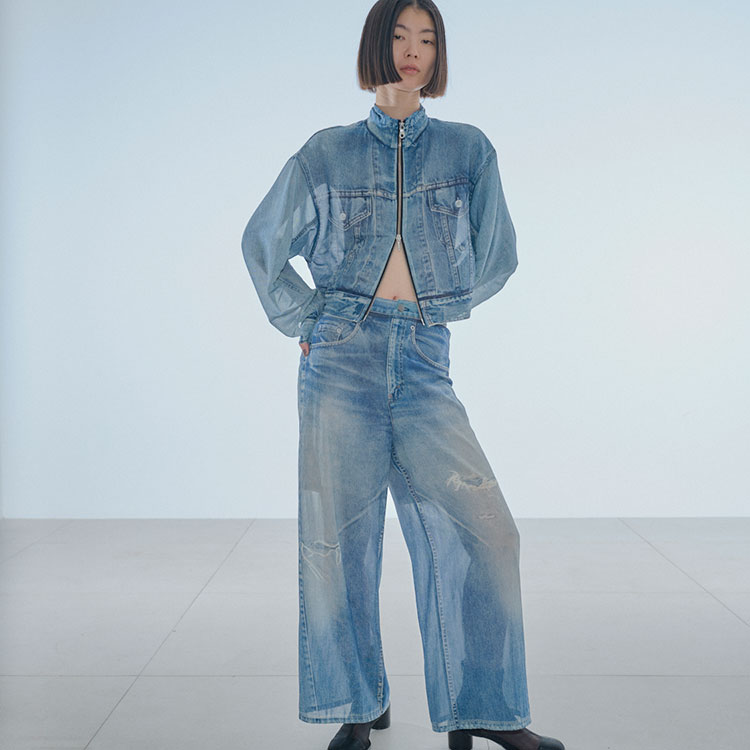 DENIM PRINT SHEER PANTS / デニムプリントシアーパンツ(その他 DENIM PRINT SHEER PANTS / デニムプリントシアーパンツ(その他