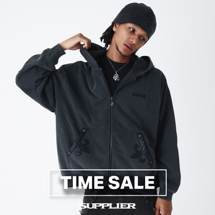 フーディ｜Studs Cross Patch Zip Hoodie｜SUPPLIER（パーカー 