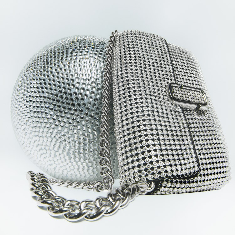 THE RHINESTONE J MARC SMALL CURVE BAG/ザ ラインストーン Jマーク