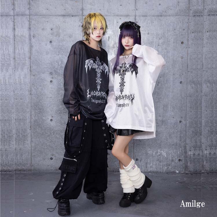 ロゴ裾ZIP半袖カットソーパーカー（パーカー）｜Amilige