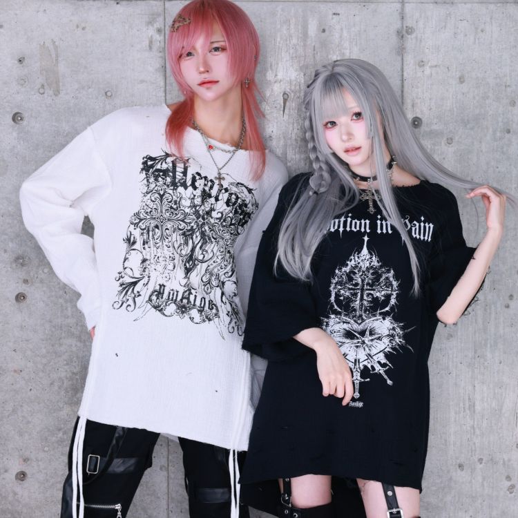 Stitched Bearプリントクロップドトップス（Tシャツ/カットソー