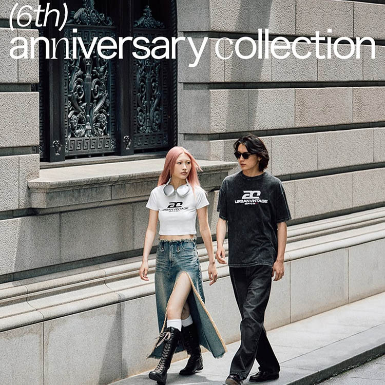 ACLENT tシャツ 「6th Anniversary」ロゴプリントルーズTシャツ