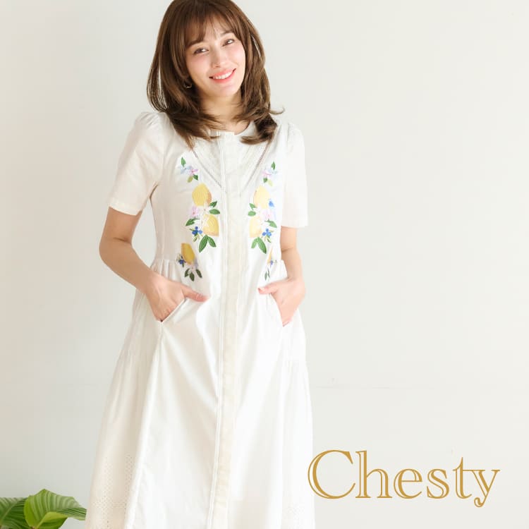 紫陽花刺繍ワンピース（ワンピース）｜Chesty（チェスティー）の