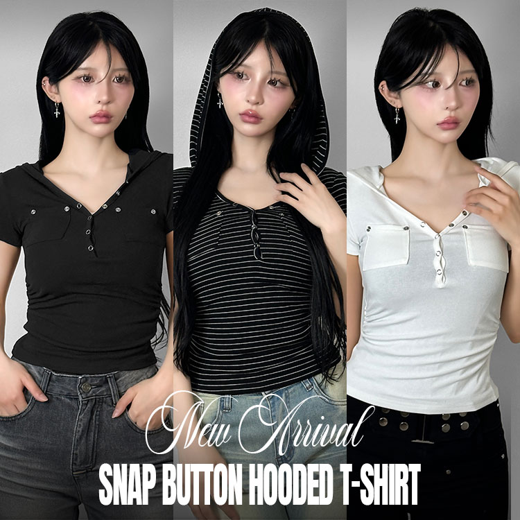 FOLLOWIN�i�t�H���E�B���j�̃V���b�v�j���[�X�u�y��NEW ARRIVAL PICK���z3color/�X�i�b�v�{�^���t�[�hT�V���c�v