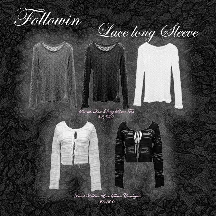 FOLLOWIN�i�t�H���E�B���j�̃V���b�v�j���[�X�u-------+-FOLLOWIN-Lace-Long-Sleeve-&-Cardigan-------+------�v