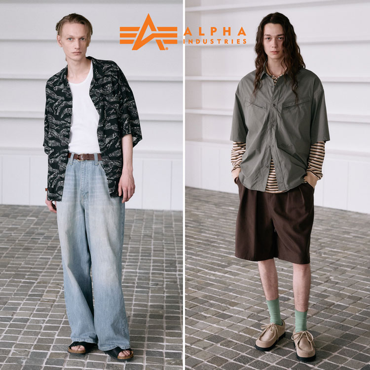 Alpha Industries�i�A���t�@�C���_�X�g���[�Y�j�̃V���b�v�j���[�X�u�����b�N�X�t�B�b�g��S/S�V���c�yAlpha Industries�z�v