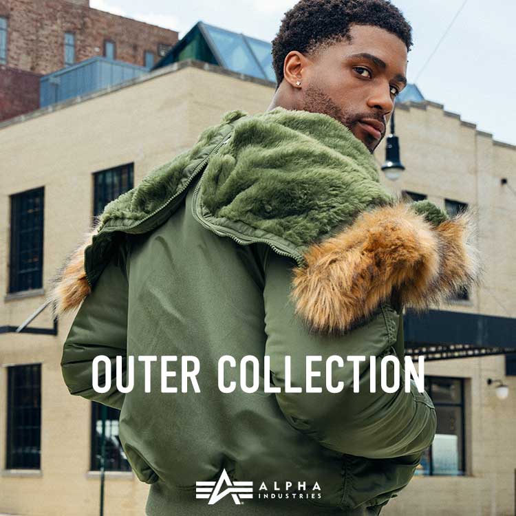Alpha Industries/アルファ インダストリーズ/FAUX LEATHER HOODED RIB