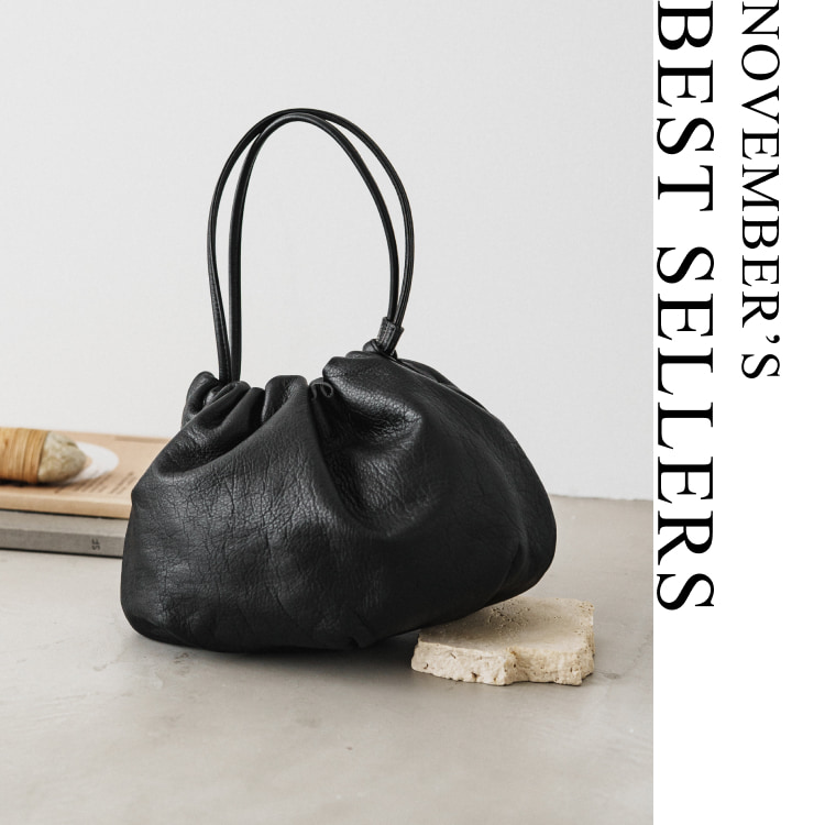 新品タグ付 ラシット ベント PVC 牛革 2way 巾着 バッグ ブラック レザー巾着4WAYショルダーバッグ（ショルダーバッグ）｜russet