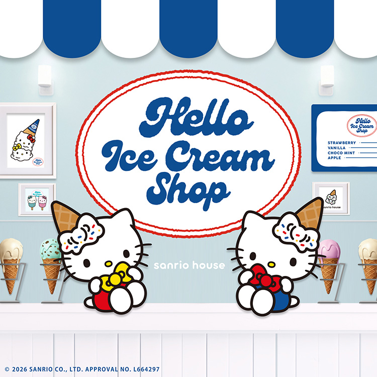 HELLO ICE CREAM SHOP 】ハンドタオル（ハンカチ/ハンドタオル