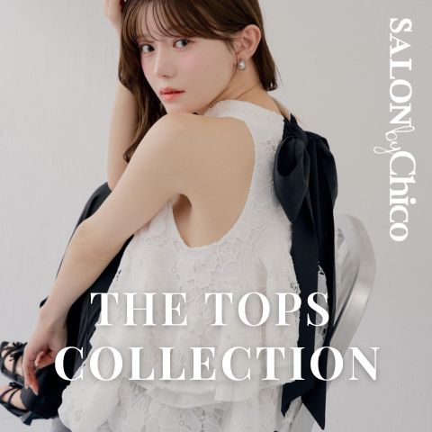 SALON by Chico】5分袖ドットバルーンペプラムパワショルニット