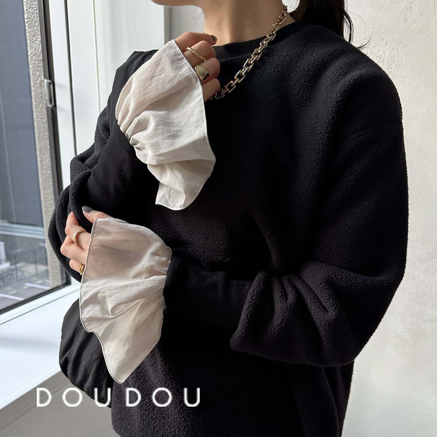 バルーンカフリブトップス（Tシャツ/カットソー）｜DouDou（ドゥドゥ