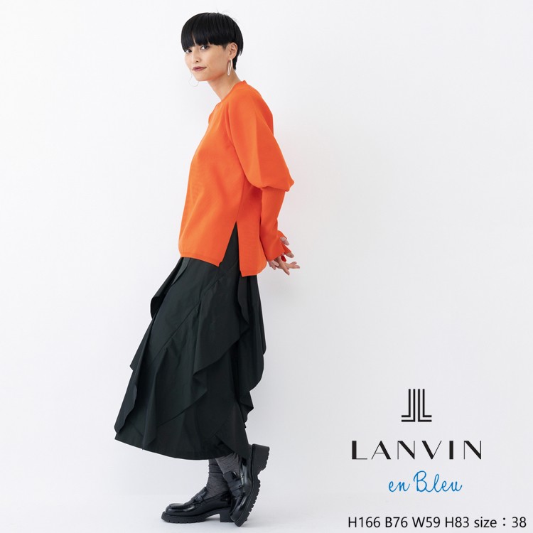 セール 一部web限定カラーあり ボリュームスリーブコンビワンピース ワンピース Lanvin En Bleu ランバンオンブルー のファッション通販 Zozotown