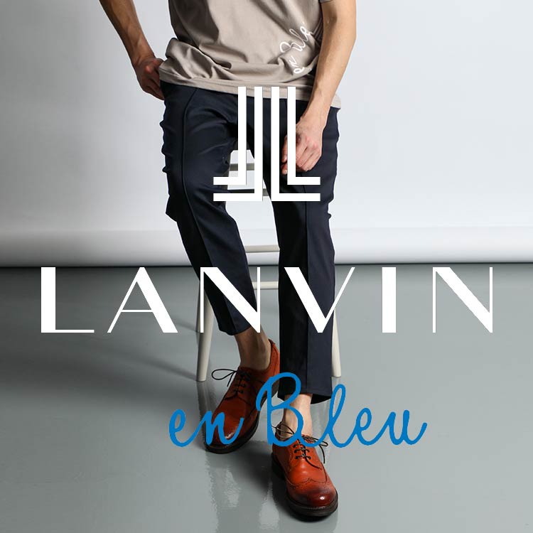 セールLANVIN en bleu ポリエステルツイルドロストテーパードパンツ