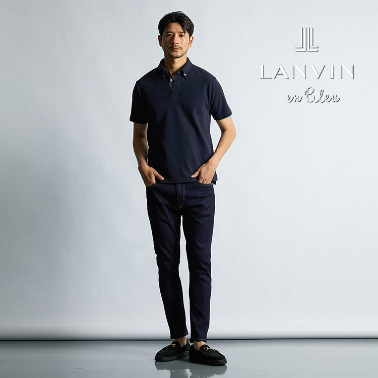 高評価！ LANVIN en メンのトピックス ブルー オン MEN｜ランバン Bleu ポロシャツ