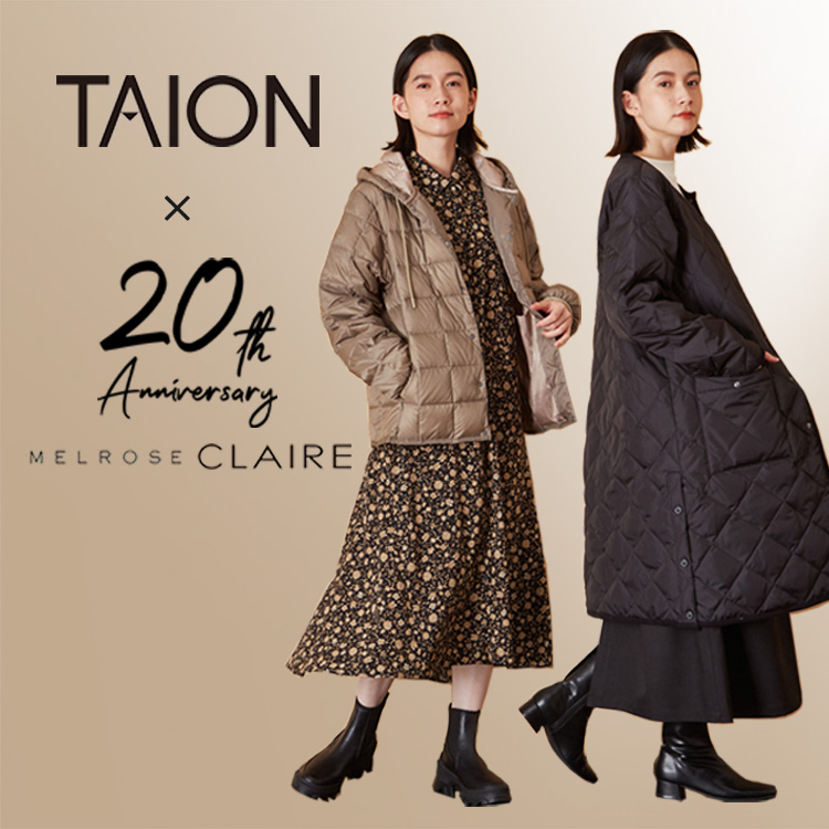 TAION ノーカラーダウンコート'MELROSE CLAIRE 20周年別注'】（ダウンジャケット/コート）｜MELROSE  claire（メルローズ クレール）のファッション通販 - ZOZOTOWN