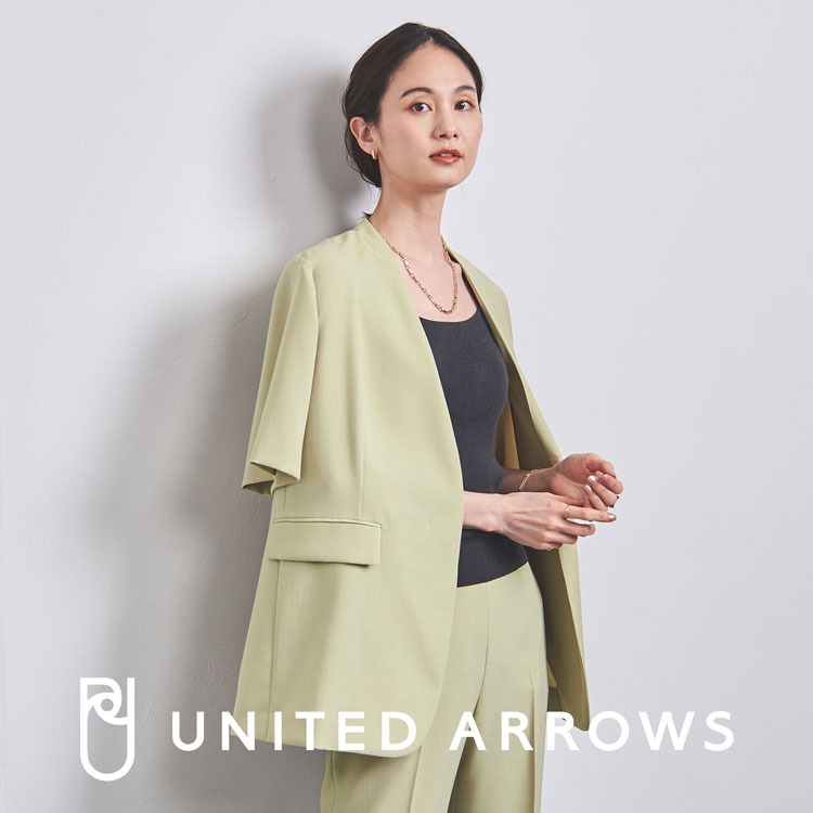 UNITED ARROWS AIRY ジャカード 5SL ペプラム ブラウス シャツ