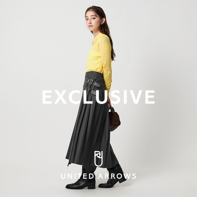 別注】＜O'NEIL of DUBLIN＞プリーツ ロング スカート ブラック