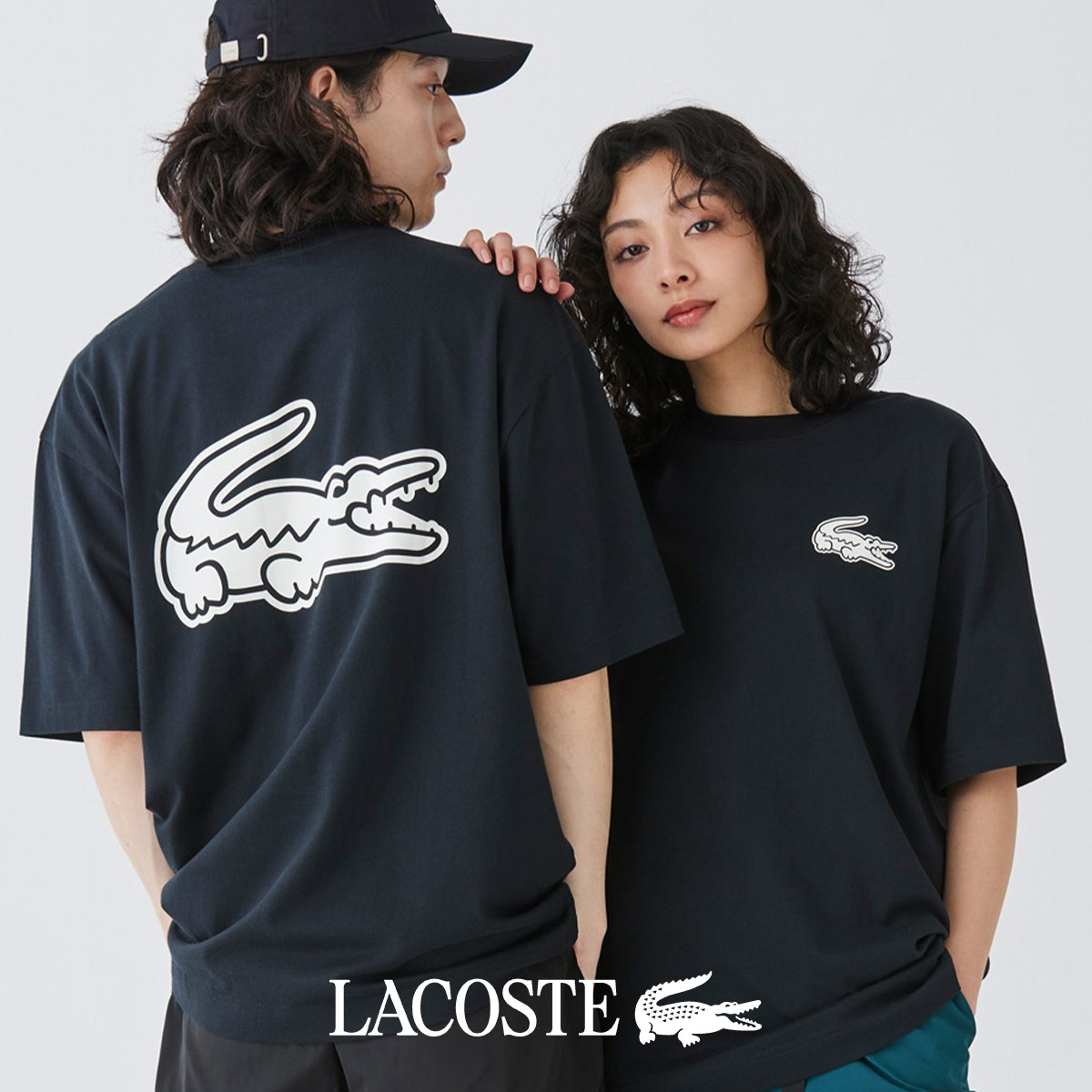 LACOSTE ラコステ　オーバーサイズ バック プリント Tシャツ　4 オンライン限定】LACOSTE オーバーサイズ バック プリント Tシャツ（T