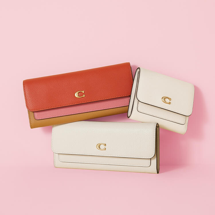 コーチ アコーディオン ジップ ウォレット 長財布 フローラル プリント  