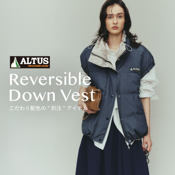 BABYLONE�i�o�r�����j�̃V���b�v�j���[�X�u�������z�F��"�ʒ�"�A�C�e�� Reversible Down Vest�v