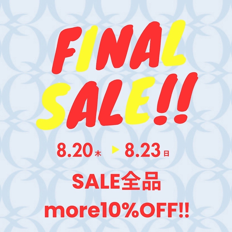 Q�i�L���[�j�̃V���b�v�j���[�X�uFINAL SALE�v
