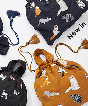 Ear Papillonner イア パピヨネのトピックス New アニマル刺繍巾着バッグ Dog Cat Zozotown