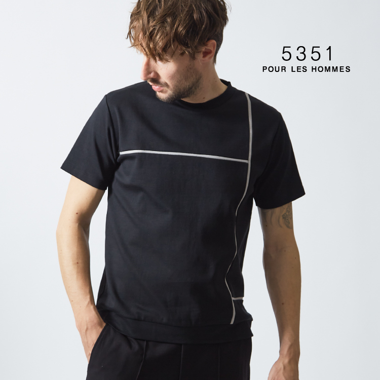 5351POUR LES HOMMES｜5351プール オムのトピックス「コンポジションライン 半袖Tシャツ」 - ZOZOTOWN