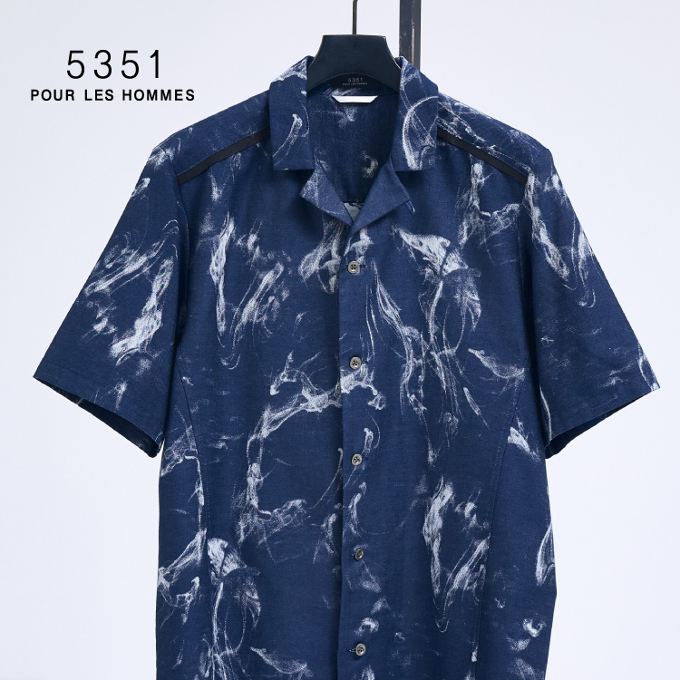 5351POUR LES HOMMES�i5351�v�[�� �I���j�̃V���b�v�j���[�X�u�f�U�C���ɕx�񂾃V���[�g�X���[�u�V���c �v