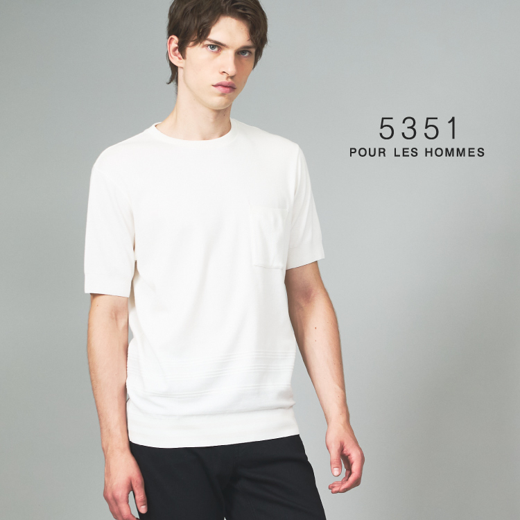 5351POUR LES HOMMES�i5351�v�[�� �I���j�̃V���b�v�j���[�X�u�y�V���P�b�g�R�b�g���z�Z�[�^�[�}�V�[�� �N���[�l�b�N �j�b�gT�V���c�v