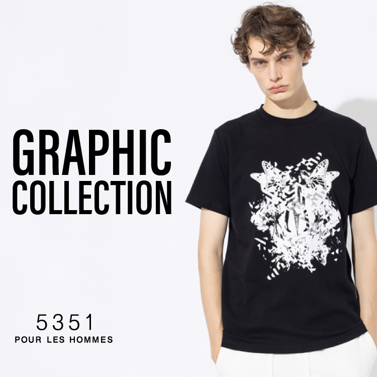 5351POUR LES HOMMES�i5351�v�[�� �I���j�̃V���b�v�j���[�X�u�ꖇ�Ō��܂�O���t�B�b�NT�V���c�B�v