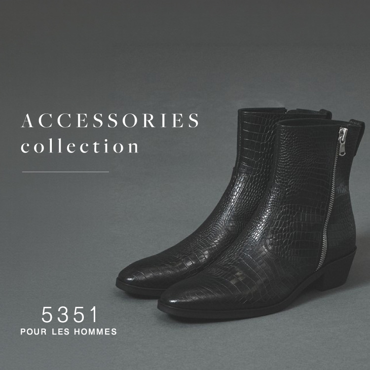5351 POUR LES HOMMES レザー スクエアトゥブーツ 41 スクエア トゥ サイドジップブーツ（スニーカー）｜5351 POUR LES