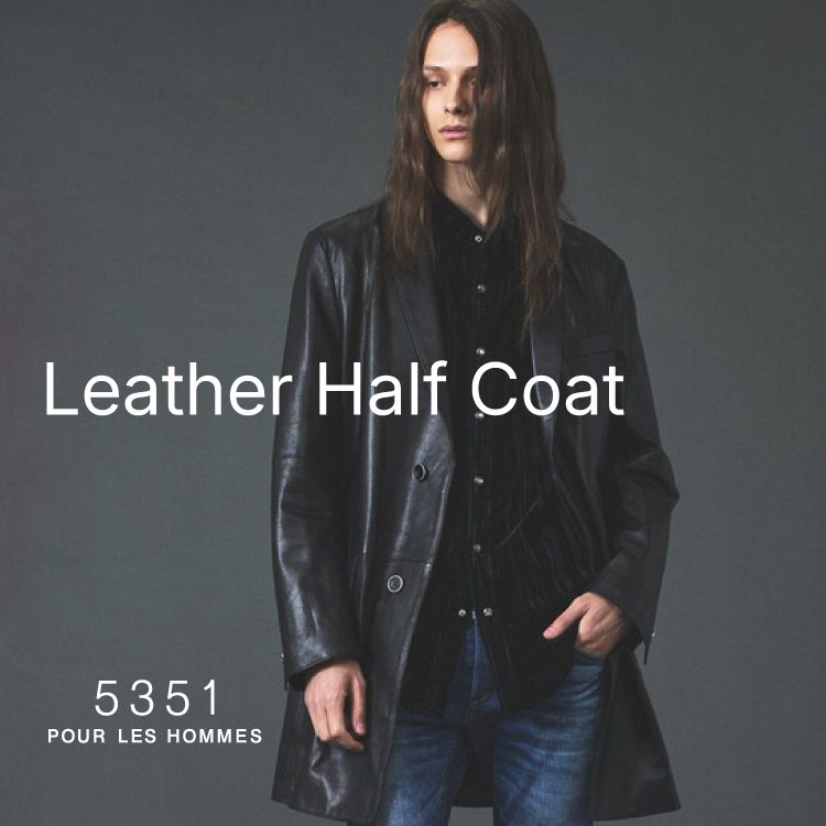 5351POUR LES HOMMES�i5351�v�[�� �I���j�̃V���b�v�j���[�X�u�㎿�ȃ������U�[���`���A�������ꂽ���[�h�X�^�C�� �v