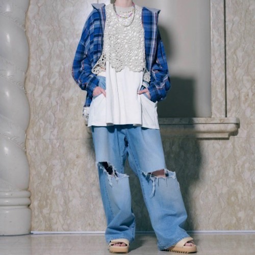 WASHED DENIM WIDE PANTS（デニムパンツ）｜JOHN LAWRENCE SULLIVAN 