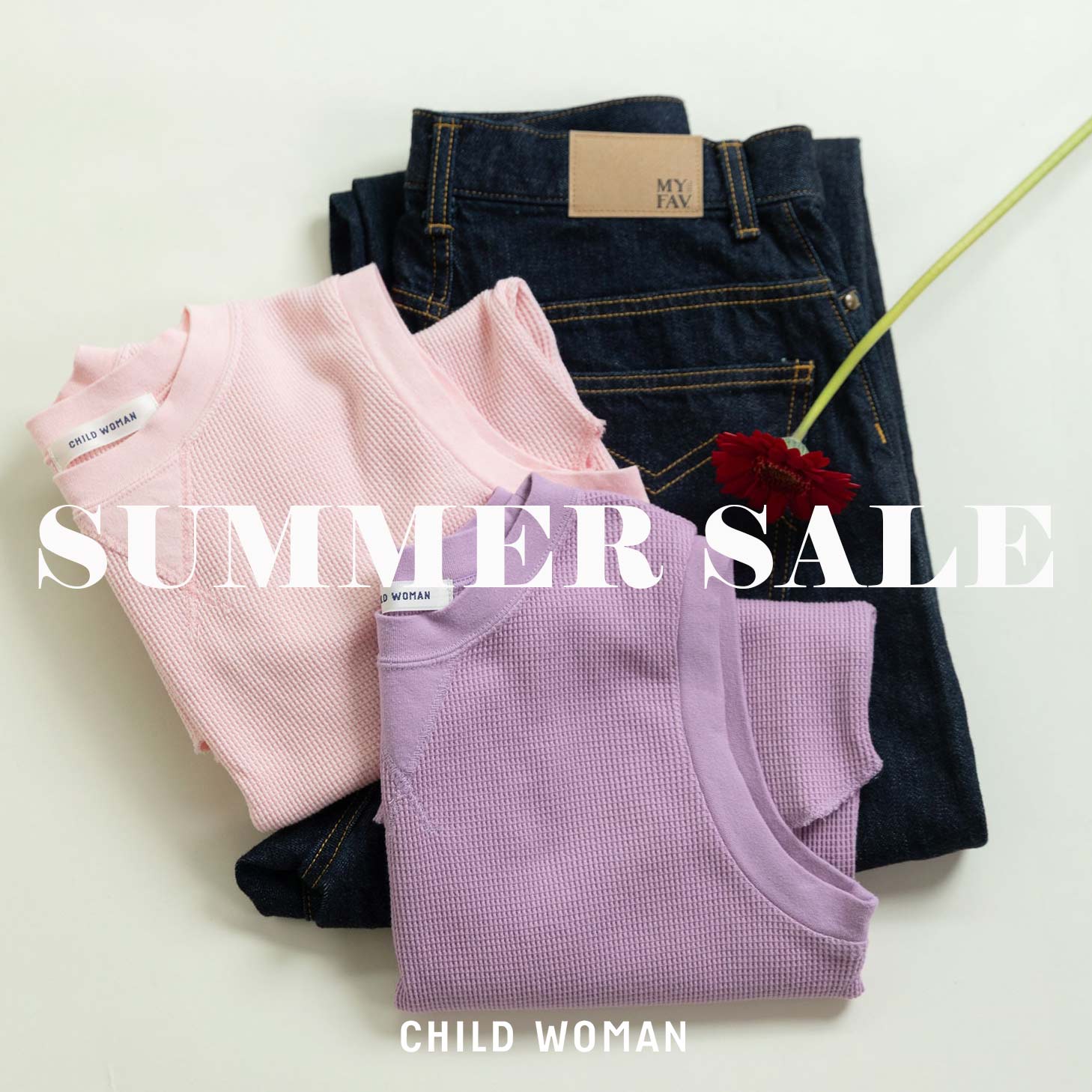 Dot��Stripes�@CHILDWOMAN�i�h�b�g�A���h�X�g���C�v�X�@�`���C���h�E�[�}���j�̃V���b�v�j���[�X�uSUMMER SALE�܂��܂��J�Ò��I�v