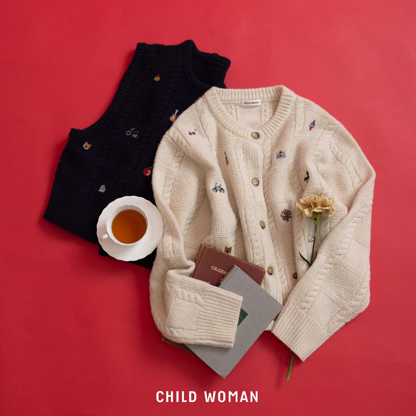 新品タグ付き CHILD WOMAN チャイルドウーマン レースタッカーベスト Dot＆Stripes CHILDWOMAN｜ドットアンドストライプス チャイルド