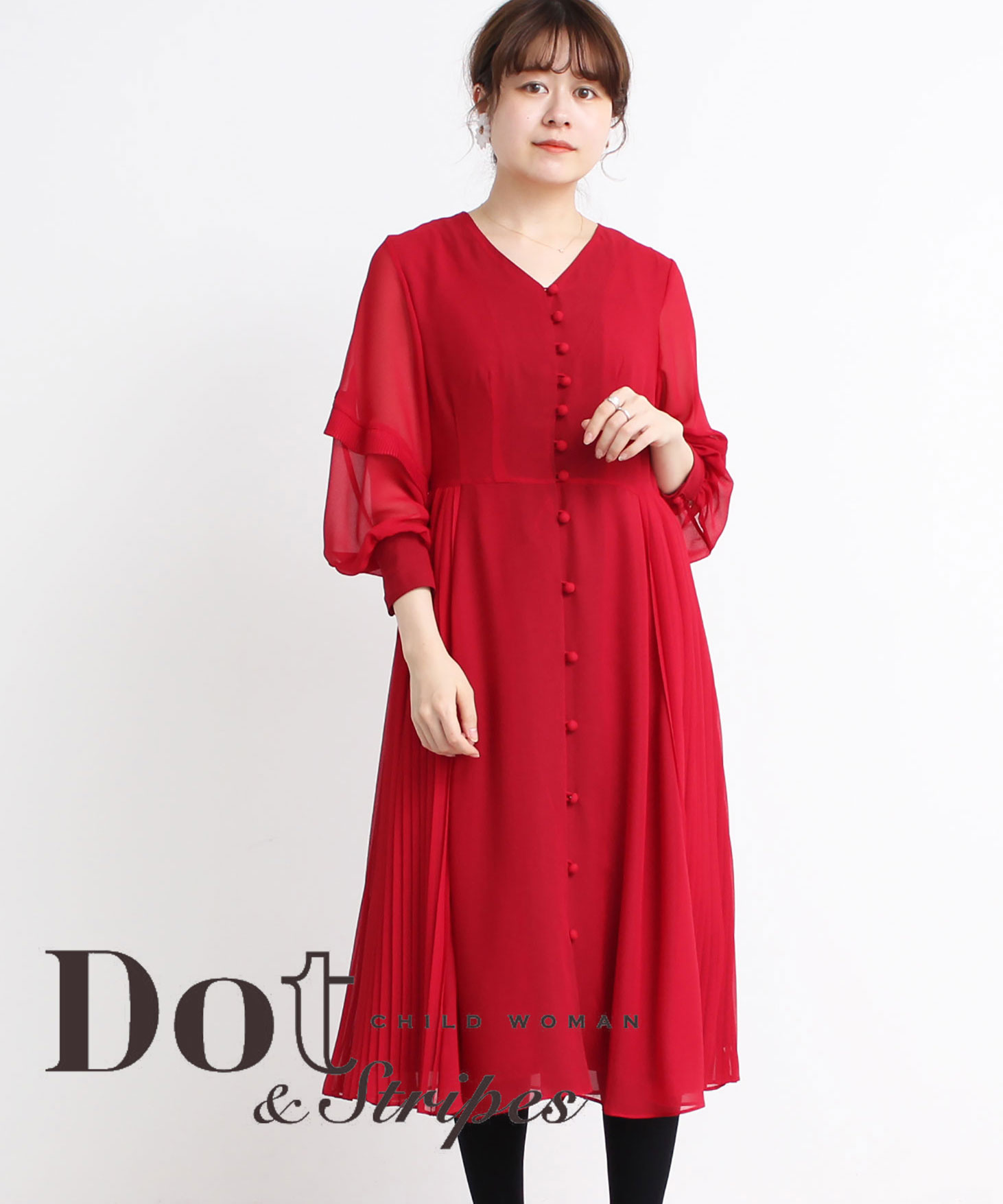 Dot Stripes Childwoman ドットアンドストライプス チャイルドウーマンのトピックス 結婚式やパーティに ジョーゼットプリーツフリル ワンピースが再入荷 Zozotown