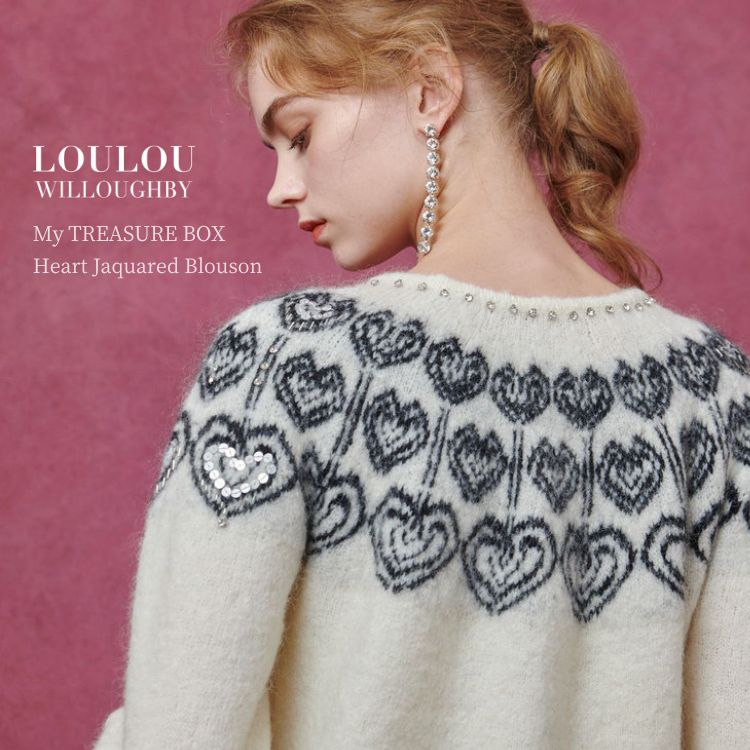【期間限定】LOULOU WILLOUGHBY　レースフリルニットプルオーバー LOULOU WILLOUGHBY】レースフリルニットプルオーバー（ニット